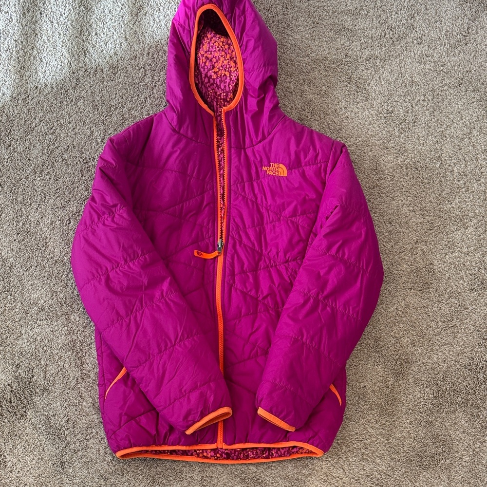 The North Face Kids Magenta Jacket with Orange Trim